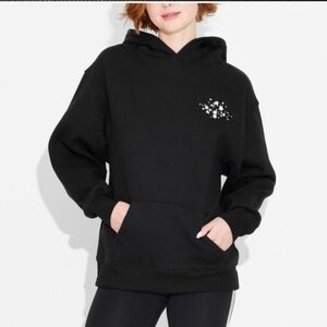 Wild Fable Black Hoodie with Star Pattern